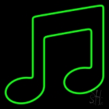 Green Music Note Neon Sign