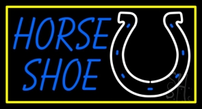 Horse Shoe Logo With Border Neon Sign