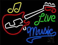Live Green Music Blue 2 Neon Sign