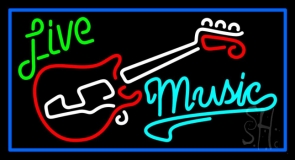 Live Green Music Turquoise Neon Sign
