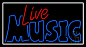 Live Music Blue Neon Sign