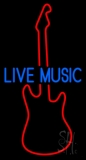 Blue Live Music Red Guitar Neon Sign