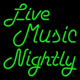 Green Live Music Nightly Block Neon Sign