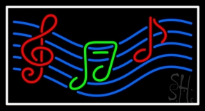 Musical Notes With Border Neon Sign