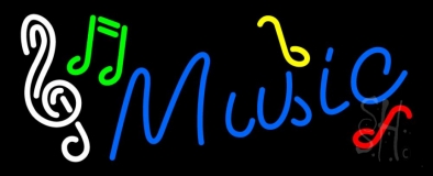 Music Blue 1 Neon Sign