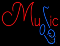 Music Blue Saxophone 2 Neon Sign