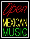 Open Mexican Music White Border 2 Neon Sign