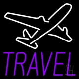 Purple Travel With Logo Neon Sign