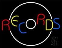 Records Block Neon Sign