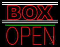 Red Double Stroke Box With Open 1 Neon Sign