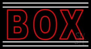 Red Double Stroke Box With White Line 1 Neon Sign