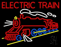 Red Electric Train Logo Neon Sign