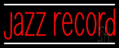 Red Jazz Record White Line 2 Neon Sign