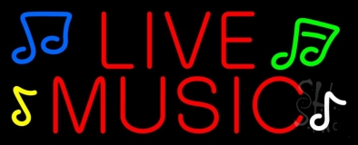 Red Live Music 1 Neon Sign
