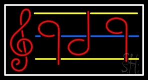 Red Musical Notes Neon Sign