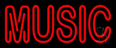 Red Music Block 2 Neon Sign