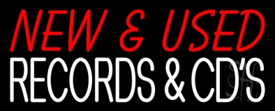 Red New And Used White Records And Cds 2 Neon Sign