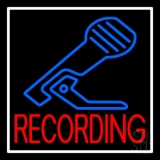 Red Recording With White Border Neon Sign