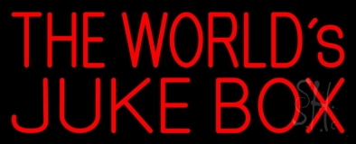 Red The Worlds Juke Box 2 Neon Sign