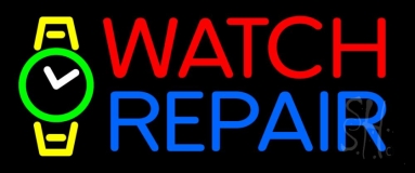 Red Watch Blue Repair With Logo Neon Sign