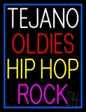 Tejano Oldies Hiphop Rock Blue Border Neon Sign