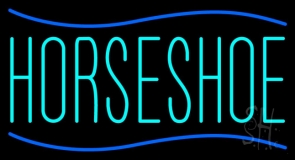 Turquoise Horseshoe Neon Sign