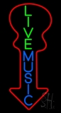 Vertical Live Music Neon Sign