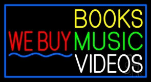 We Buy Books Music Videos Block 2 Neon Sign