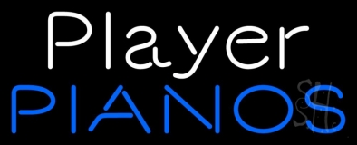 White Player Blue Pianos Block Neon Sign