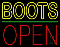 Yellow Boots Open Neon Sign