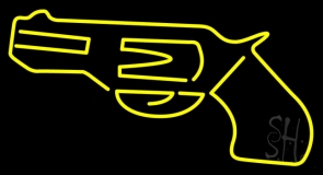 Yellow Gun Neon Sign