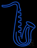 Blue Saxophone Neon Sign
