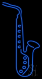Blue Trumpet Saxophone Neon Sign