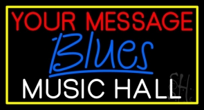 Custom Blue Blues White Music Hall Neon Sign