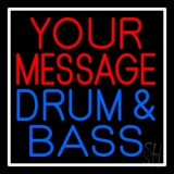 Custom Blue Drum And Bass White Border 1 Neon Sign