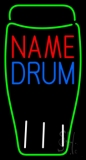 Custom Blue Drum Green Logo 2 Neon Sign