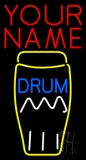 Custom Blue Drum Yellow Logo 2 Neon Sign