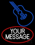 Custom Blue Logo Guitar 1 Neon Sign