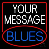 Custom Blues Red Oval 1 Neon Sign