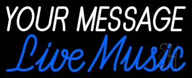 Custom Cursive Blue Live Music Neon Sign