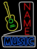 Custom Double Stroke Blue Music With Guitar Logo 1 Neon Sign