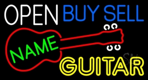 Custom Open Buy Sell Guitar Neon Sign