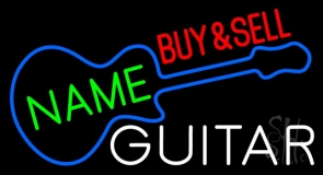 Custom Red Buy Sell Guitar Neon Sign
