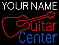 Custom Red Guitar Blue Center Neon Sign