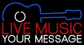 Custom Red Live Music Blue Guitar Neon Sign