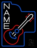 Custom Vertical Guitar Logo Neon Sign