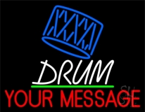 Custom White Drum Blue Logo Neon Sign