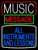 Custom White Music Blue All Instruments And Lessons Neon Sign
