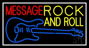 Custom Yellow Rock And Roll Blue Guitar Neon Sign