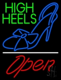 Green High Heels Sandal Open Neon Sign